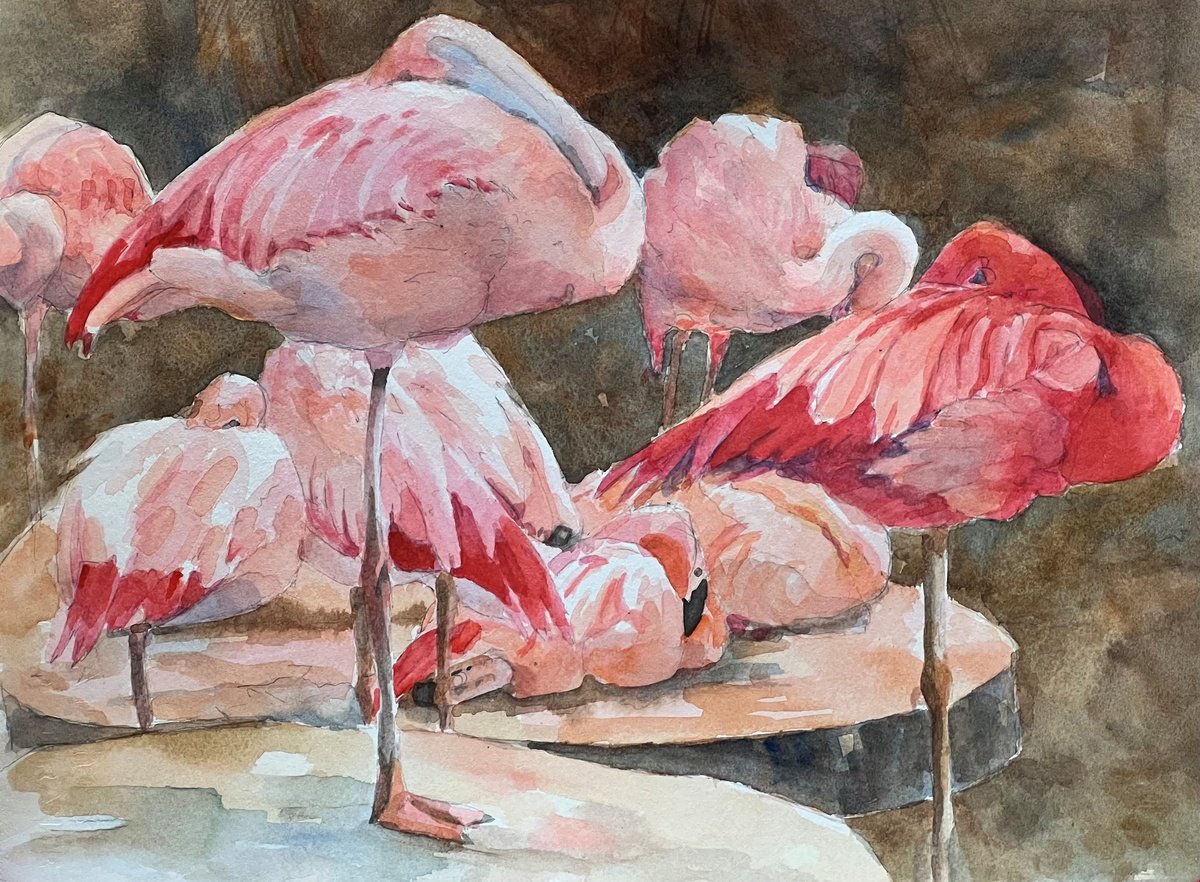 Impressionistic Watercolour , Sleeping Beauties By Bronwen Jones, 17 X 13, Artwork For Sale On Artfinder