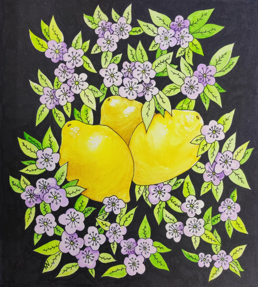 Lemons and flowers. by Mag Verkhovets