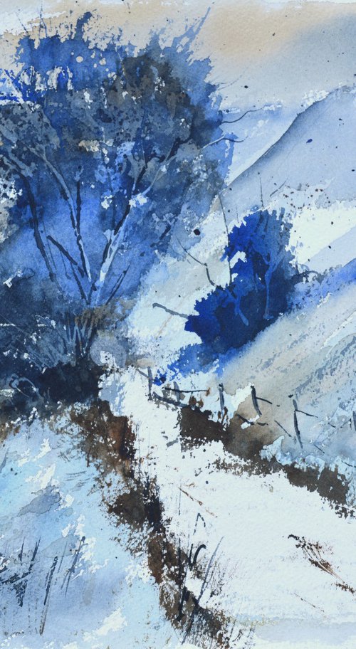 A path to follow -watercolor by Pol Henry Ledent