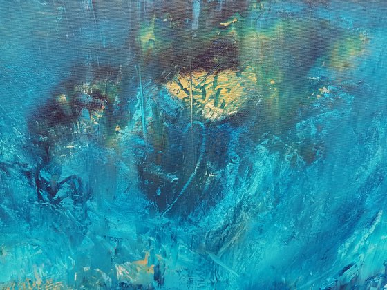 Star dust - XL  blue abstract painting