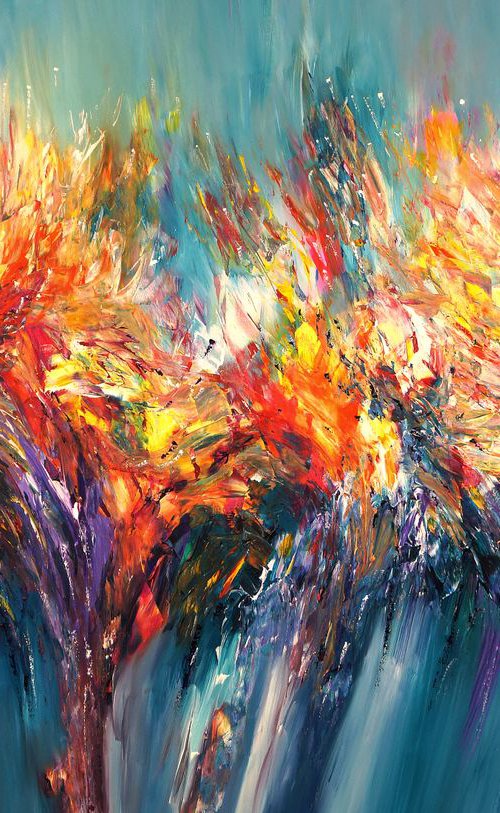 Turquoise Abstraction XL 1 by Peter Nottrott