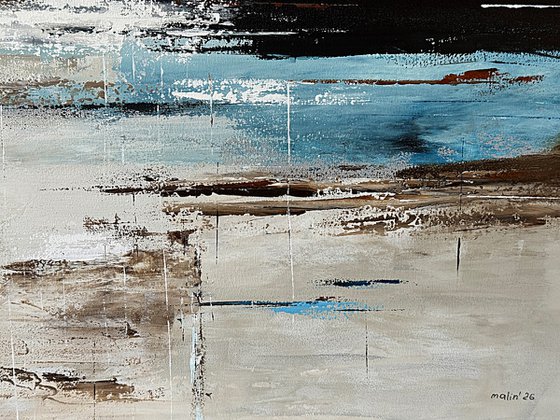 Azure Tidal Layers-Blue landscape