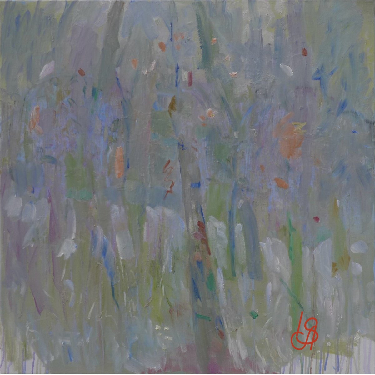 Impressionistic Landscape Oil Painting By Irina Smirnova-Seymour, 31 X 31, Morning In The Forest, Original Artwork