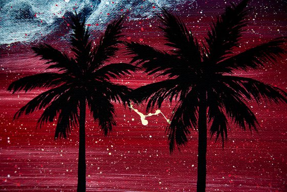 Mystic plum sky with clouds