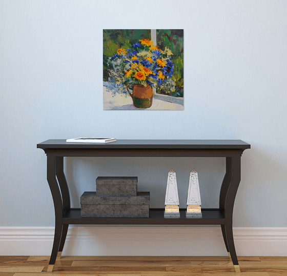 Summer Flowers by the Window