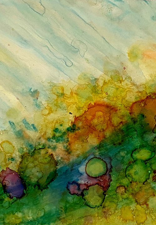 Under the Sea Alcohol Ink Painting Abstract by Rosie Brown