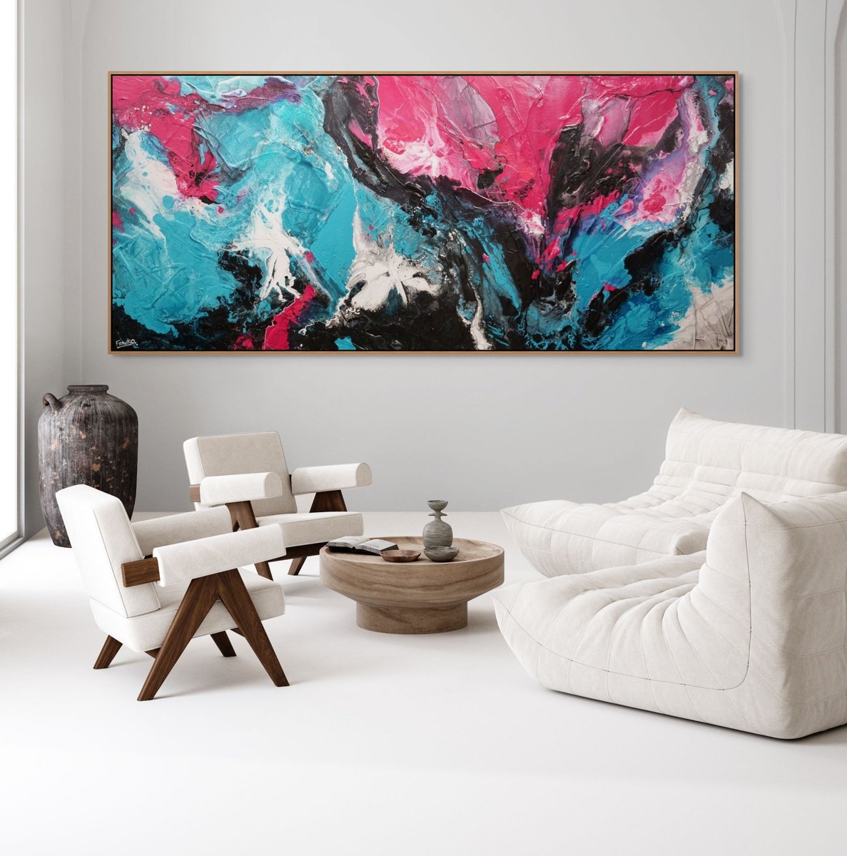 Abstract Acrylic Painting By Franko, 106 X 47, Magic, Original Artwork