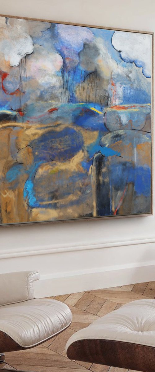 Landscape with Lake and Clouds by Artem Andreichuk