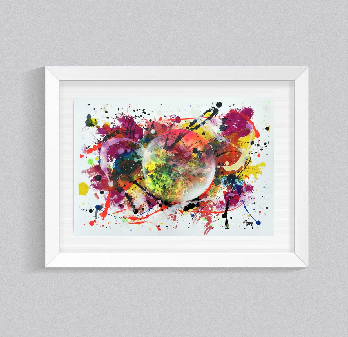 Abstract Acrylic Painting By Juan Jose Garay, 16 X 20", Ave Fenix 004, Original Artwork