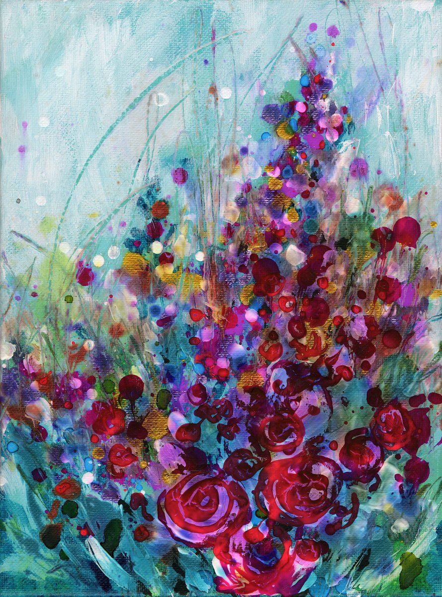 Candy Flourish 3 - Flower Painting  by Kathy Morton Stanion by Kathy Morton Stanion