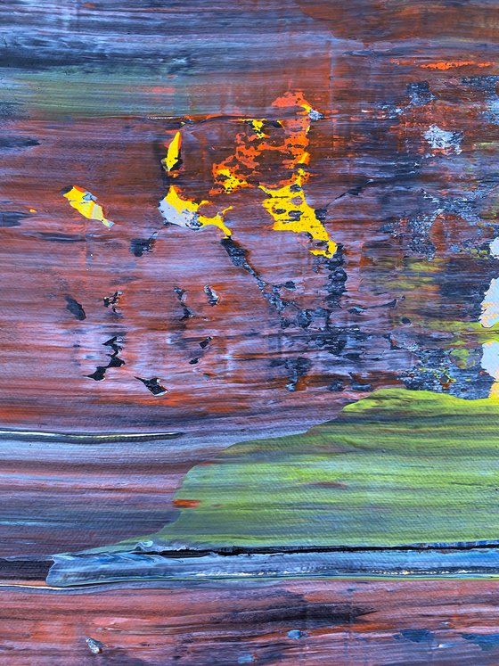 "Piece Of Cake" - Original PMS Abstract Acrylic Painting On Canvas - 18" x 36"