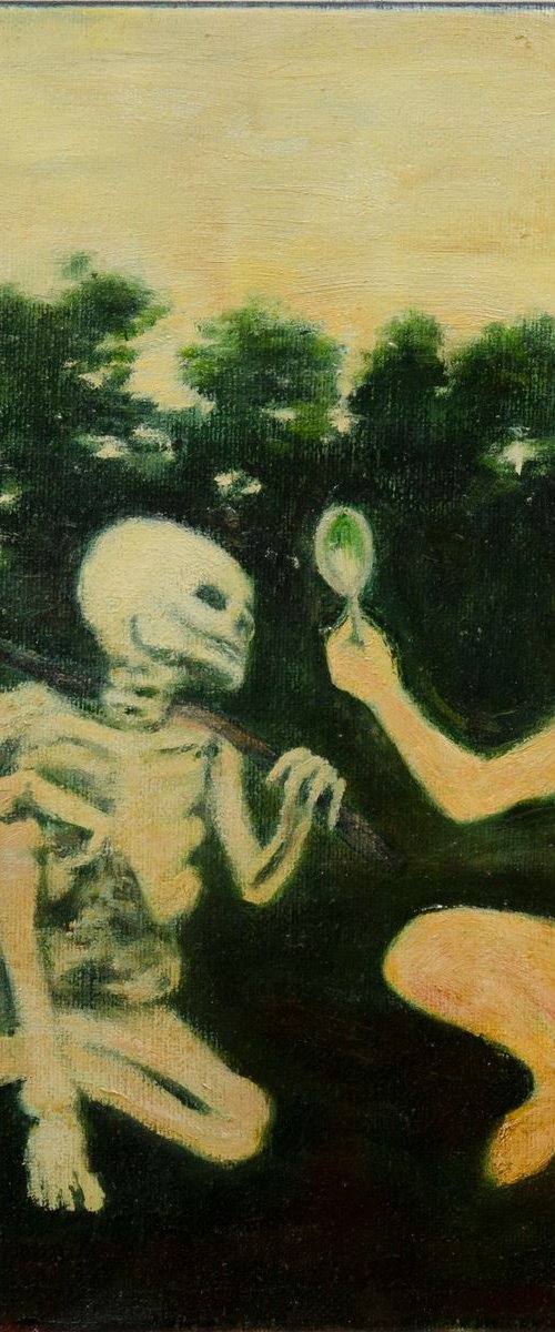 Woman and Skeleton by Andrew McNeile Jones