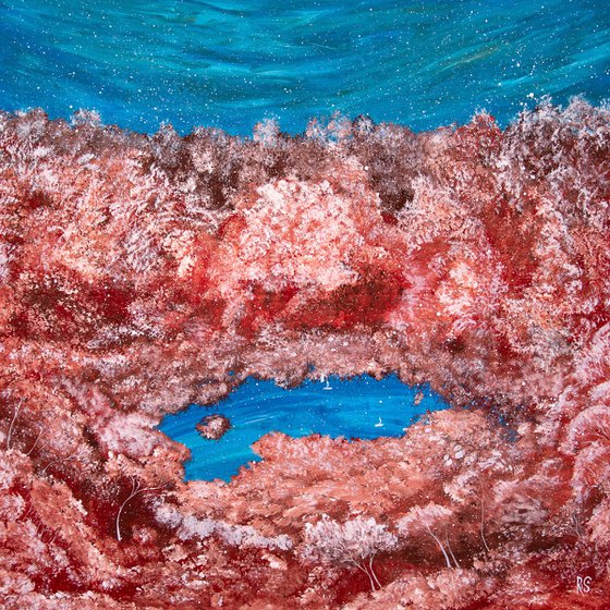 Autumn silence in dark coral tones