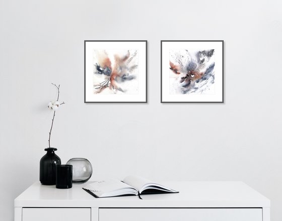 Abstract flowers set of 2