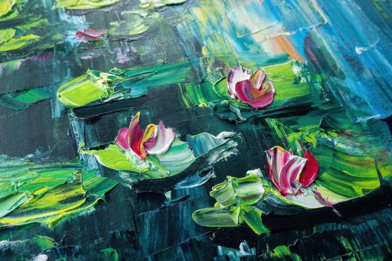Monet Style Lily Pond Painting