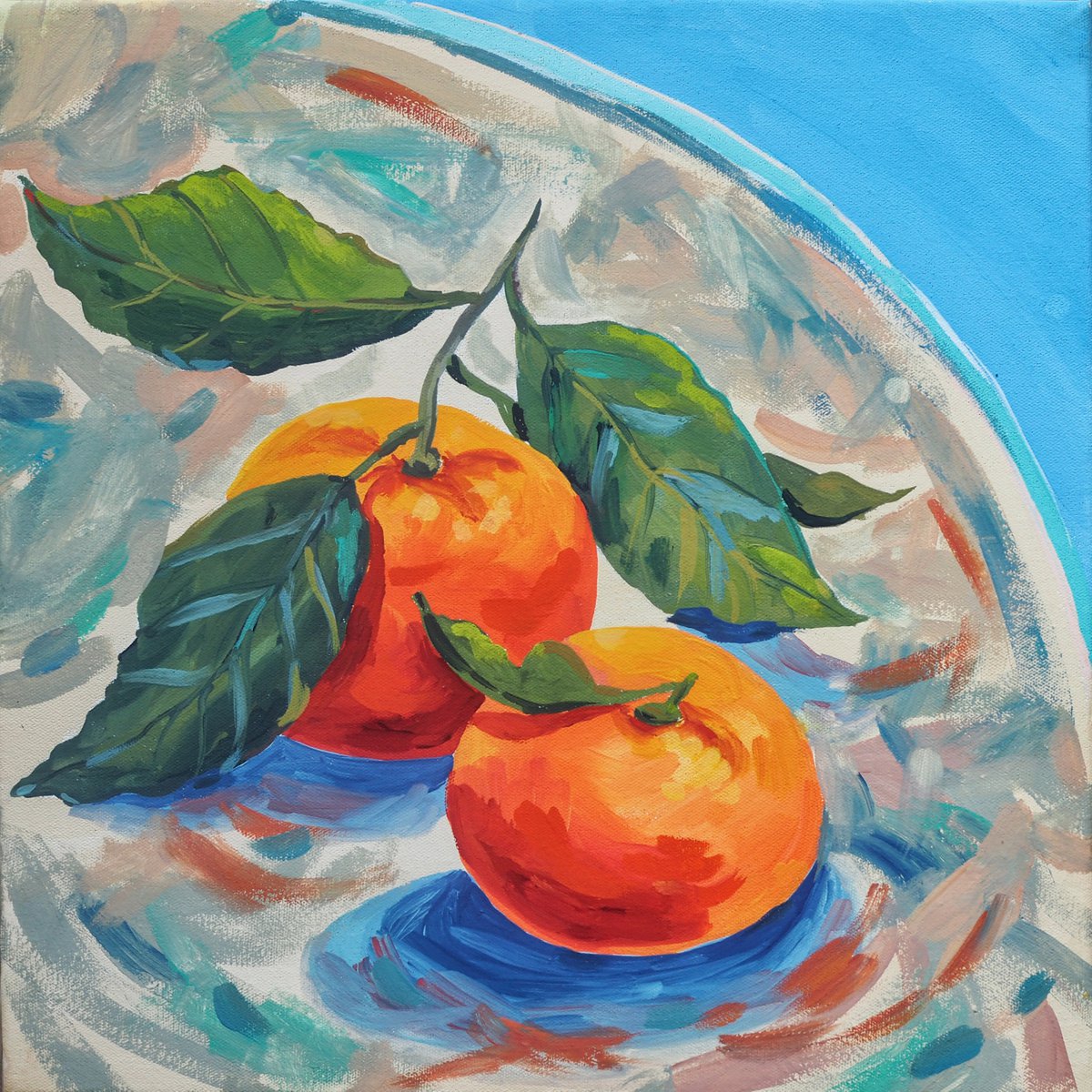 Impressionistic Painting , Tangerines By Delnara El, 12 X 12, Artwork For Sale On Artfinder