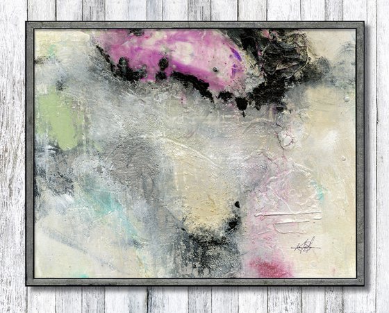 The Search Is Deep - Framed Textural Abstract Painting  by Kathy Morton Stanion