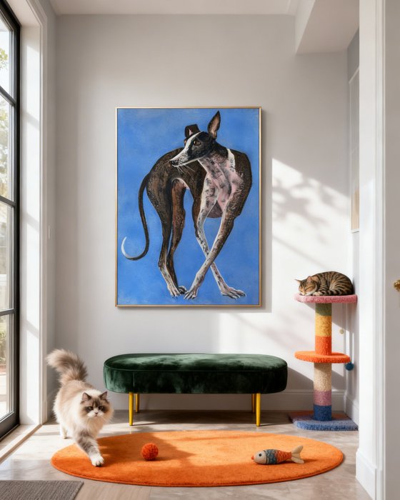 Dogs Portrait Soft Pastel Galgo español