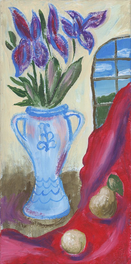 Irises In A Vase