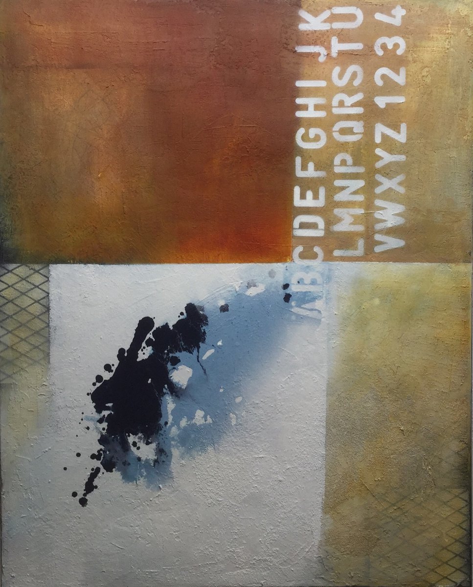 Abstract Acrylic Painting By Irene Gartner, 31 X 39, Am Hafen 3, Original Artwork