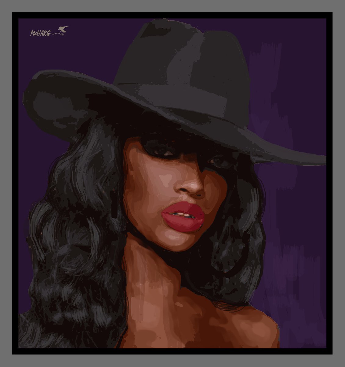 Expressive Portrait Painting By Joe Mcharg, 29 X 31, High Style #3 29X31, Original Artwork