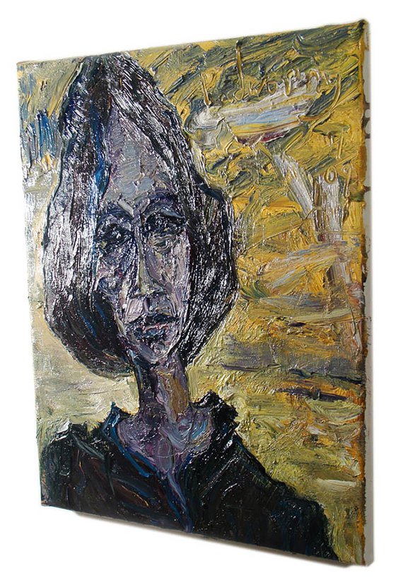 Original Oil Painting Expressionism Modern Portrait