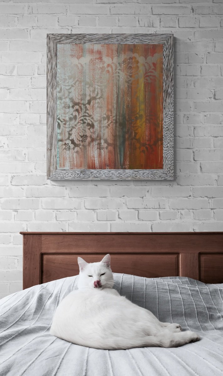 Organic Abstract Acrylic Painting By Anatoliy Menkiv, 20 X 22, Bronze Blossoms #2. 19.68X21.65 Inch, Original Artwork