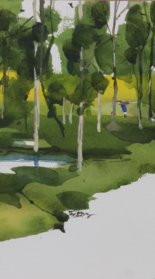 Yellow green composition 3 by Prashant Prabhu