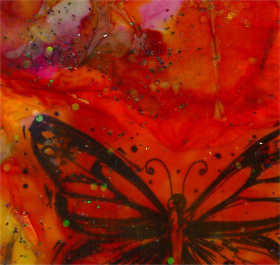 Manifesting A Dream - Framed Mixed media Butterfly art by Kathy Morton Stanion