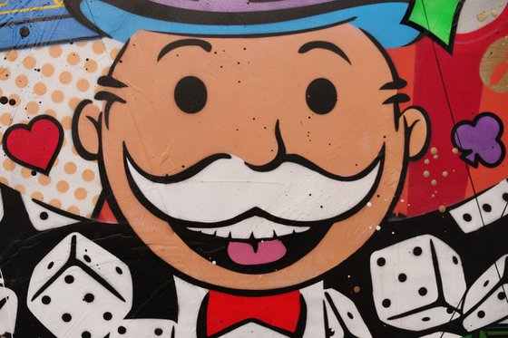 The Monopoly Gambler 250cm x 150cm Monopoly Man Urban Pop Art