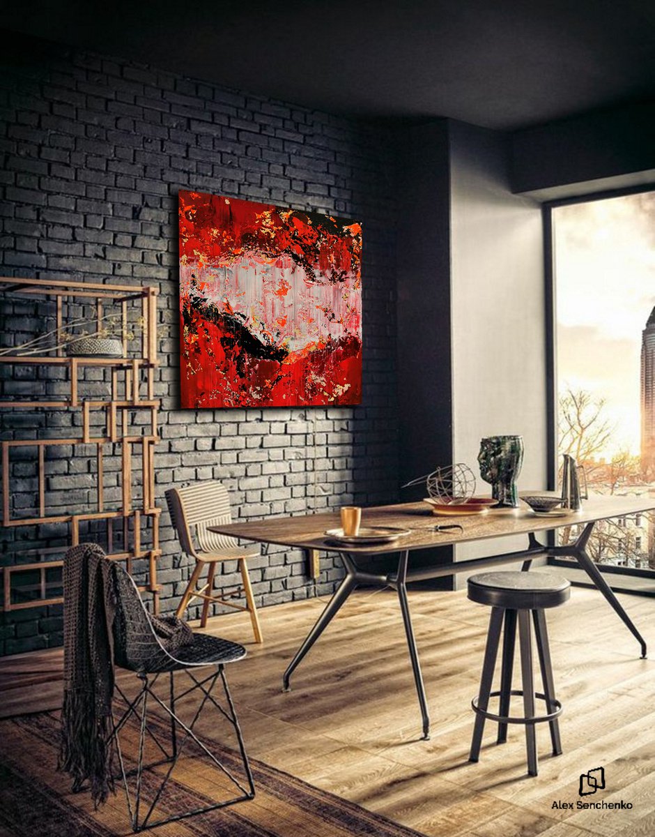 Abstract Acrylic Painting By Alex Senchenko, 39 X 39, Abstract 21104, Original Artwork