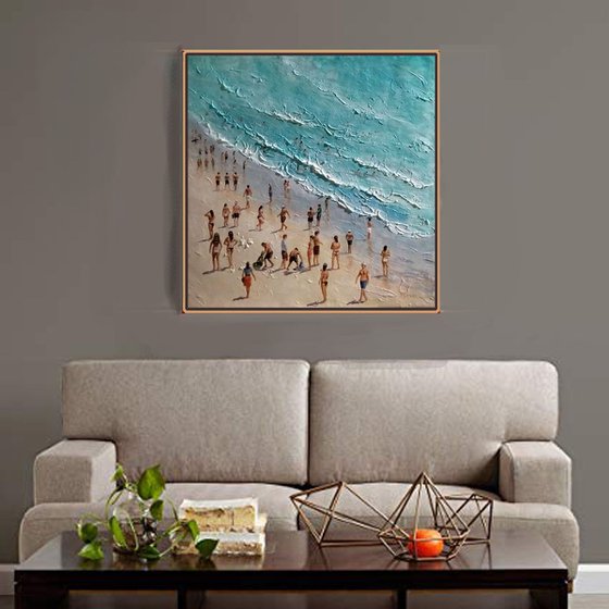 Summertime beach 28x28 in