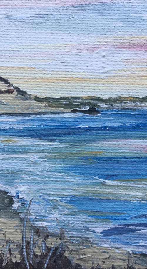 Hengistbury head on a mini canvas by Marja Brown