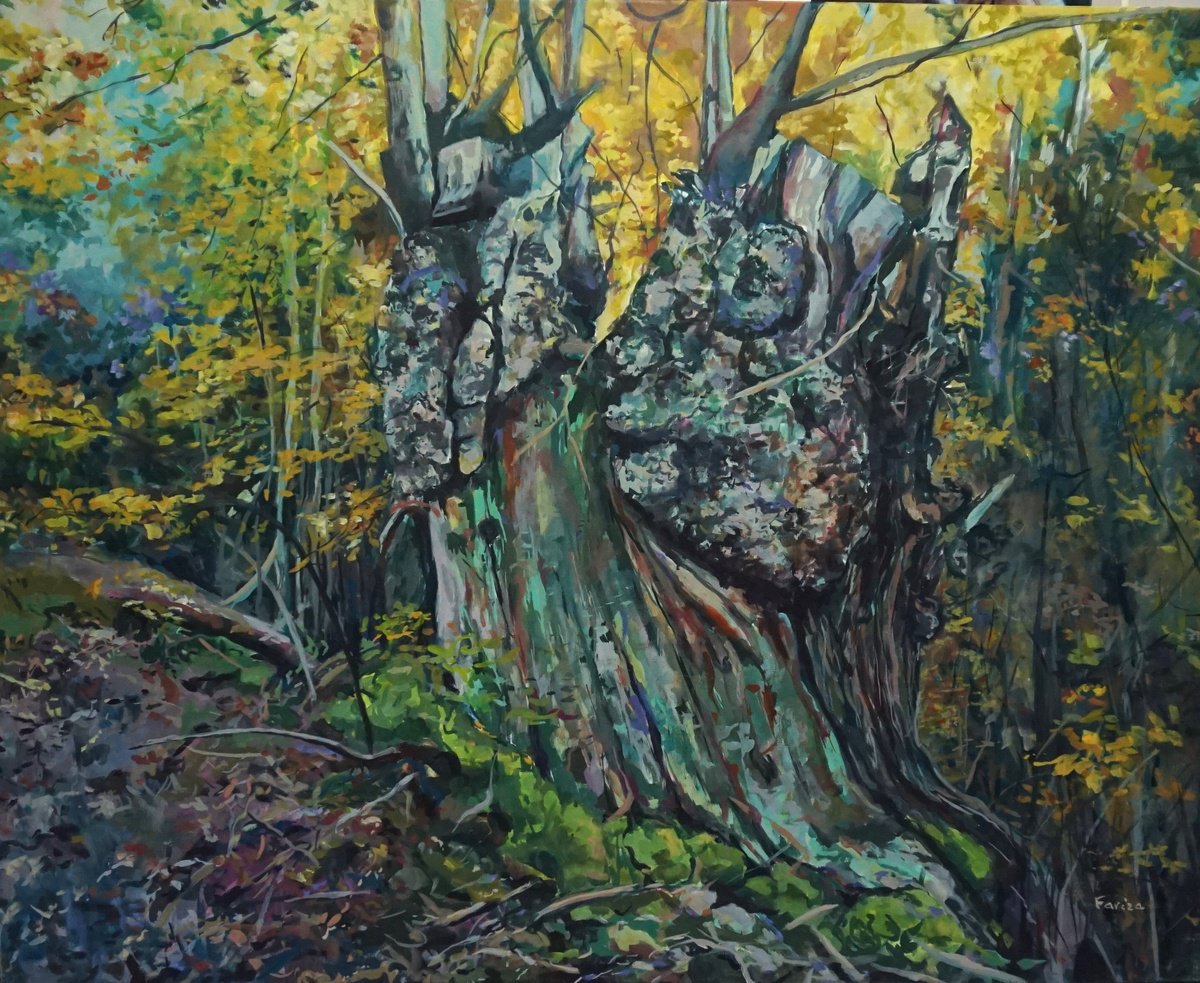 Impressionistic Landscape Oil Painting By Amaya Fernandez Fariza, 39 X 32, Living Nature 2, Original Artwork