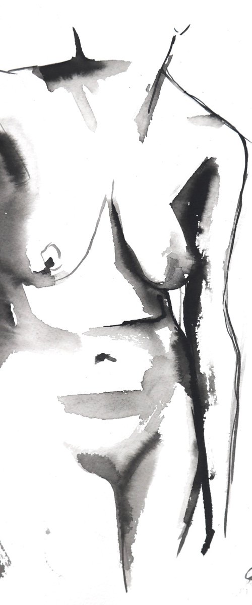 Nude in ink by Aimee Del Valle