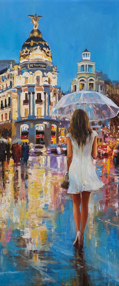 Madrid in the Rain by Behshad Arjomandi