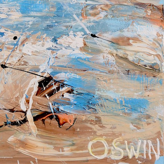 Female nude: Free your mind 100x100 cm.|39.37"x39.37" painting by Oswin Gesselli
