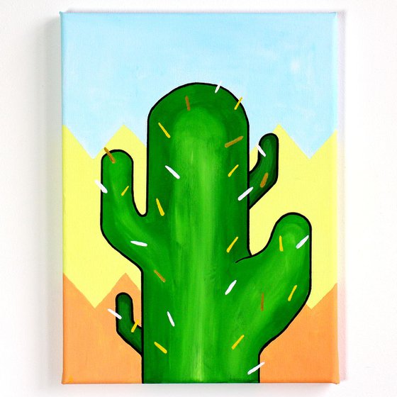Cactus Number Two - Pop Art Painting On Canvas