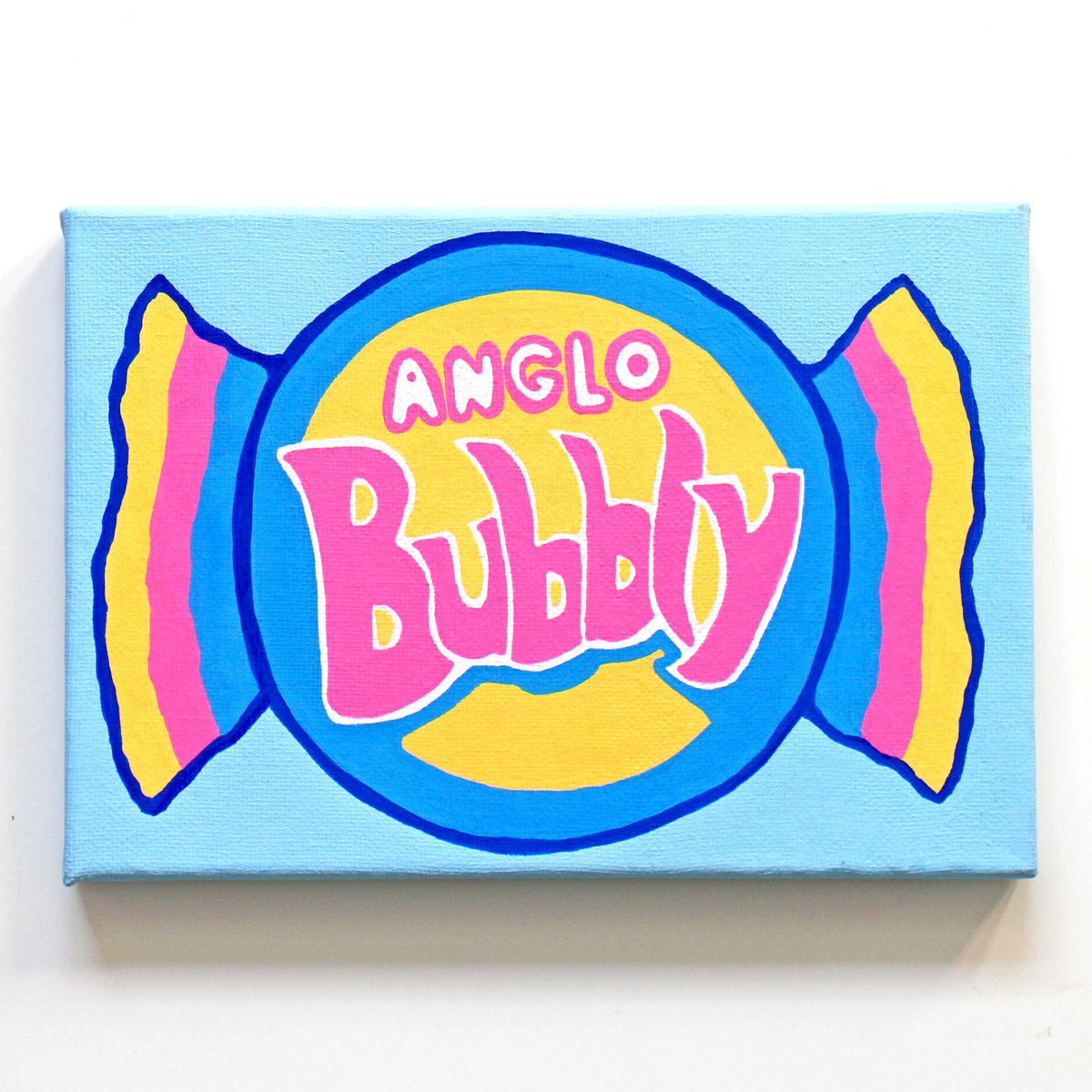 Anglo Bubbly Bubblegum Pop Art on Canvas by Ian Viggars