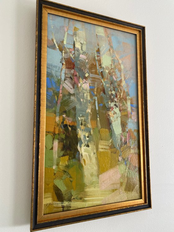 Autumn Trees, Original oil painting, Handmade artwork, One of a kind