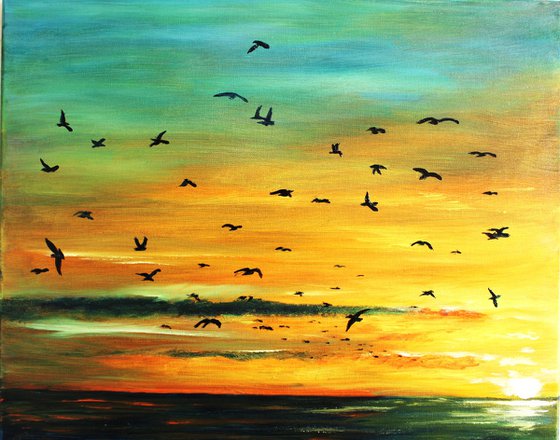 Birds at Sunset