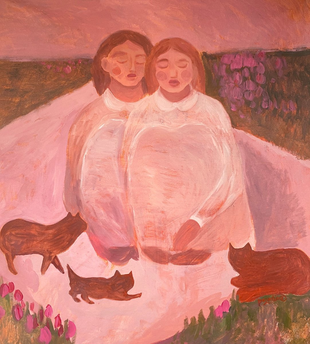 Impressionistic Portrait Acrylic Painting By Dasha Pogodina, 35 X 39, Let