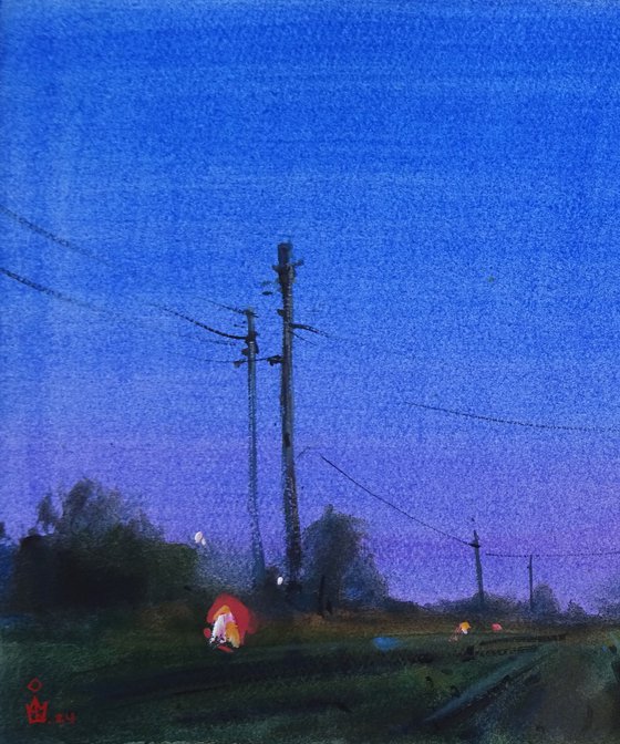 "Evening on the railway"