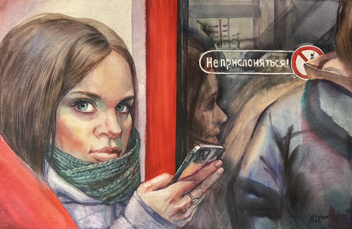 Portrait of a girl in the subway by Natalia Veyner