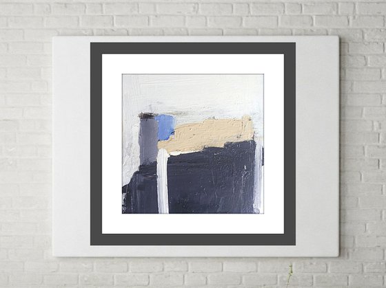 BLUE AT ABEREIDDY, Abstract Landscape. Original Abstract Landscape Acrylic Painting. Varnished.
