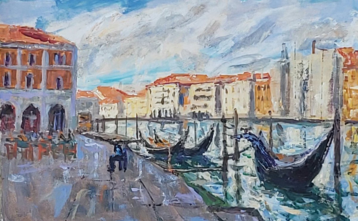 Rialto,venice waiting for tourists by Dimitris Voyiazoglou