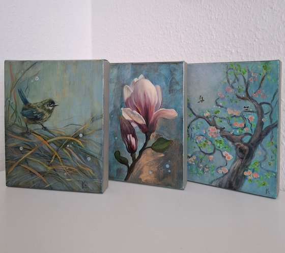 Painting on canvas "Magnolia"