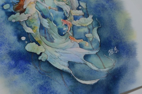 Two mermaid sisters