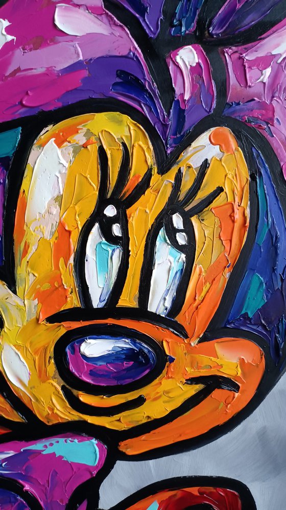 Girl Mickey - oil painting, Mickey Mouse, for children, gift for child, cartoon, cartoon character, for children's rooms, for girls