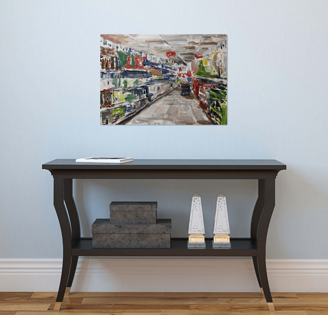 Original Acrylic Painting - Supermarket. by Altin Furxhi